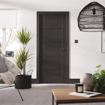 Vancouver Black Ash Pre-Finished Laminate Interior Door - 1981mm x 838mm