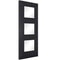 Antwerp Black Primed 3 Glazed Clear Light Panels Interior Door - All Sizes