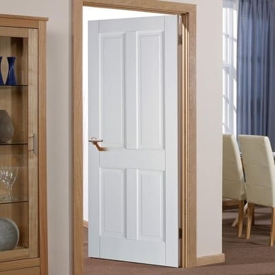 Canterbury White 4 Panel Interior Fire Door FD30 - 1981mm x 838mm