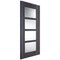 Zanzibar Ash Grey Pre-Finished 4 Glazed Clear Light Panels Interior Door - 1981mm x 838mm