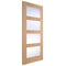 Oak Shaker 4 Clear Glass Light Panel Pre-Finished Internal Door - 2040mm x 726mm