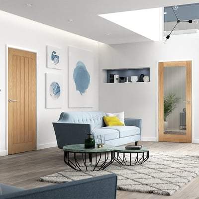 Oak Mexicano Pattern 10 Glazed Pre-Finished Internal Fire Door FD30 - 1981mm x 838mm