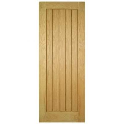 Oak Mexicano Vertical Panel Flush Un-Finished Internal Fire Door FD30 - 1981mm x 686mm