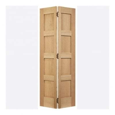 Oak Shaker 4 Panel Bi-Folding Un-Finished Internal Door - 1981mm x 686mm