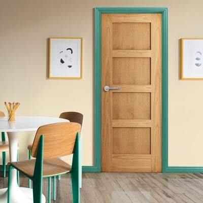 Oak Shaker 4 Panel Un-Finished Internal Fire Door FD30 - 1981mm x 686mm