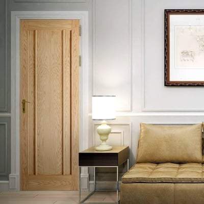 Oak Lincoln Panelled Un-Finished Internal Fire Door FD30 - All Sizes