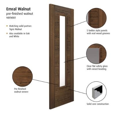 Emral Walnut Pre Finished Internal Door - All Sizes
