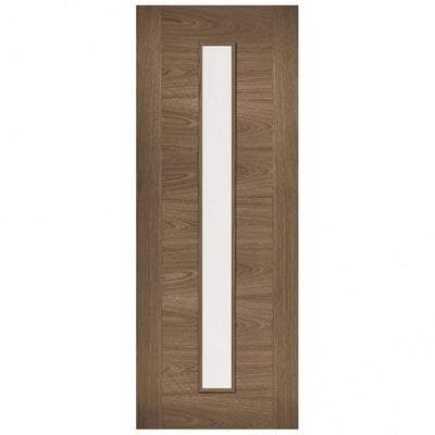 Sofia Walnut Pre-Finished 1 Glazed Clear Light Panel Interior Door - 1981mm x 838mm