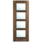 Vancouver Walnut Pre-Finished 4 Glazed Clear Light Panels Interior Fire Door FD30 - All Sizes