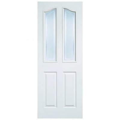 Mayfair Moulded White Primed 2 Glazed Light Frosted Light Panels Interior Door - 1981mm x 838mm