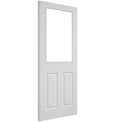 Moulded White Primed 1 Glazed Clear Light Panel Interior Door - 1981mm x 762mm