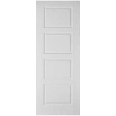 Contemporary Moulded White Primed 4 Panel Interior Fire Door FD30 - 1981mm x 838mm