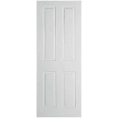 Moulded Textured White Primed 4 Panel Interior Door - 2032mm x 813mm