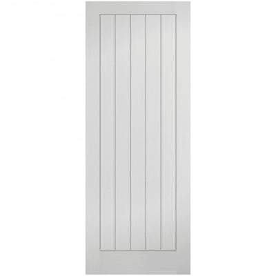 Moulded Textured Vertical White Primed 5 Panel Interior Fire Door FD30 - 1981mm x 762mm