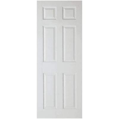Moulded Textured White Primed 6 Panel Interior Fire Door FD30 - 1981mm x 610mm
