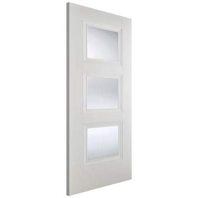 Amsterdam White Primed 3 Glazed Clear Bevelled Light Panels - 1981mm x 838mm