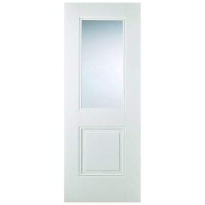 Arnhem White Primed 1 Glazed Clear Bevelled Light Panel Interior Door - 1981mm x 838mm