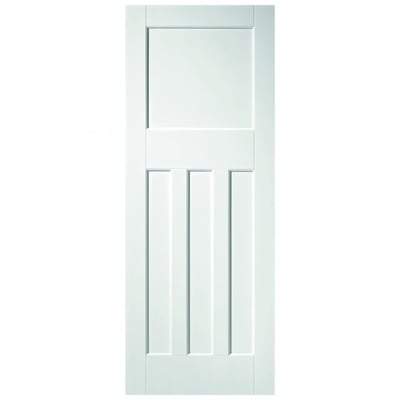 DX 30's Style White Primed 4 Panel Interior Fire Door FD30 - 1981mm x 686mm