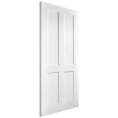London White Primed 4 Panel Interior Fire Door FD30 - 1981mm x 762mm