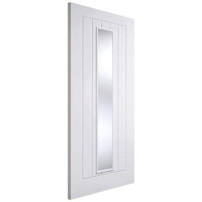 Mexicano White Primed 1 Glazed Clear White Panel Interior Door - 2040mm x 726mm