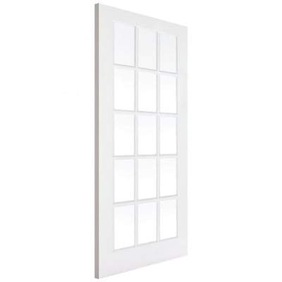 SA White Primed 15 Glazed Clear Light Panels Interior Door - 1981mm x 686mm