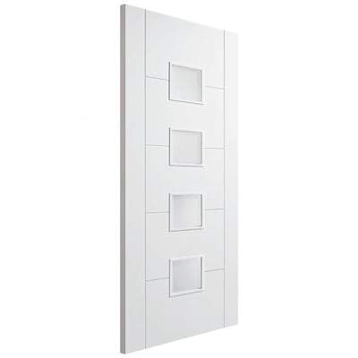 Vancouver White Primed 4 Glazed Frosted Light Panels Interior Door - All Sizes