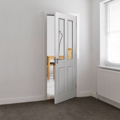 Canterbury 2 Light Panel Glazed White Primed Internal Door - All Sizes