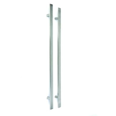 Polished Chrome Square Pull Handle Set External - All Sizes