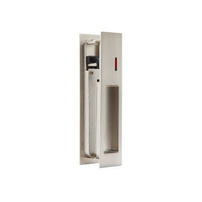 Gemini Pocket Door Privacy Sliding Lock  - Satin Chrome