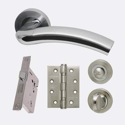Jupiter Polished Chrome/Satin Chrome Handle Hardware Pack