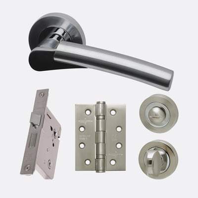 Neptune Polished Chrome/Satin Chrome Handle Hardware Pack Privacy