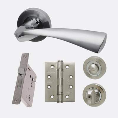 Pluto Polished Chrome/Satin Chrome Handle Hardware Pack Standard