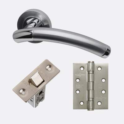 Saturn Polished Chrome/Satin Chrome Handle Hardware Pack Privacy
