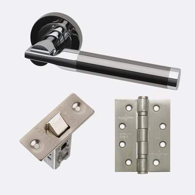 Vega Polished Chrome/Black Chrome Handle Hardware Pack Standard