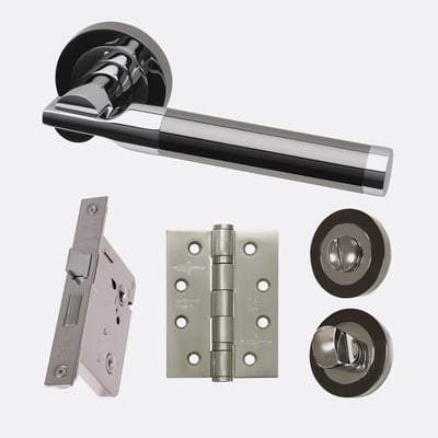 Vega Polished Chrome/Black Chrome Handle Hardware Pack