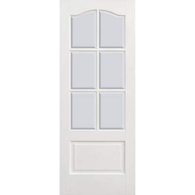 Kent White Primed 6 Glazed Clear Bevelled Light Panels Interior Door - 2032mm x 813mm