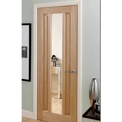 Oak Kilburn 1 Glazed Clear Light Panel Un-Finished Internal Door - 1981mm x 686mm