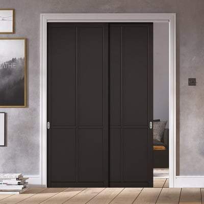 Liberty Black Primed Panelled Interior Door - 1981mm x 838mm