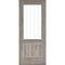 Mexicano Light Grey Laminated 1 Glazed Clear With Frosted Lines Light Panel Interior Door - All Sizes