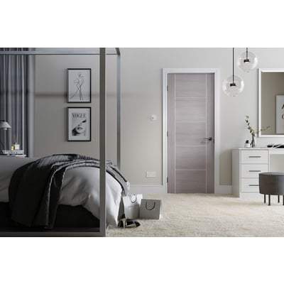 Vancouver Light Grey Pre-Finished 5 Panel Interior Door - All Sizes
