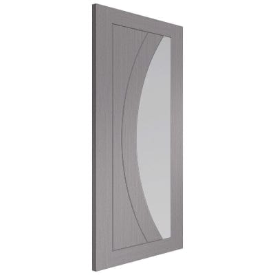 Salerno Pre-Finished Light Grey Internal Door with Clear Glass - 2040 x 726 x 35mm