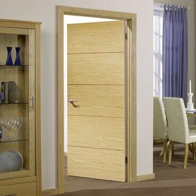 Oak Lille Flush Pre-Finished Internal Door - All Sizes