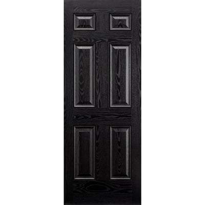 Colonial Black GRP Pre-Finished 6 Panel External Door - 2032mm x 813mm