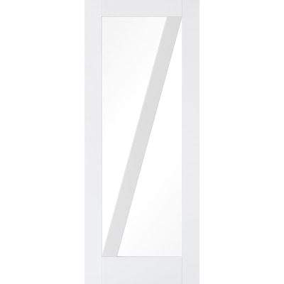 Barn White Primed 1 Glazed Clear Light Panel Internal Door - All Sizes