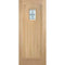 Cottage Oak Unfinished 1 Double Glazed Lead Light Panel External Door - 2135mm x 915mm