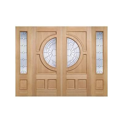 Empress Oak Unfinished 1 Double Glazed Bevelled Zinc Clear Light Panel External Door - 1981mm x 838mm