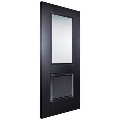 Arnhem Black Primed 1 Glazed Clear Bevelled Light Panel Interior Door - 1981mm x 686mm