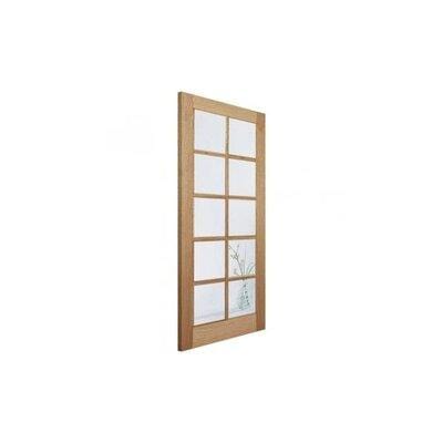 Oak SA 10 Glazed Clear Light Panels Un-Finished Internal Door - 1981mm x 762mm