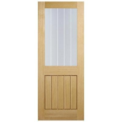 Oak Belize 1 Light Panel Silkscreen Glazed Un-Finished Internal Door - 1981mm x 838mm
