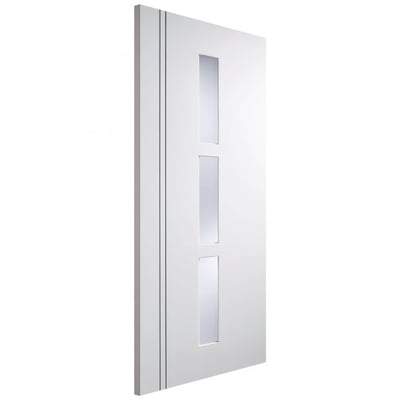 Sierra Blanco White Pre-Finished 3 Glazed White Frosted Panels Interior Door - 1981mm x 762mm
